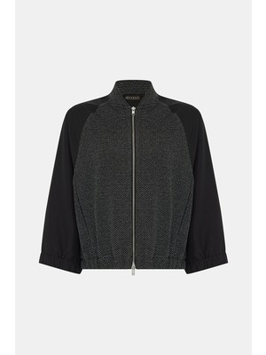Vakko Black-Grey Zip Sweatshirt