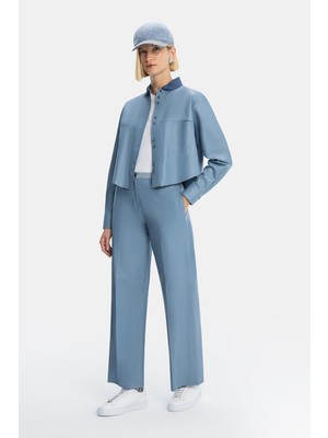 Vakko By Forte Forte Blue Leather Trousers