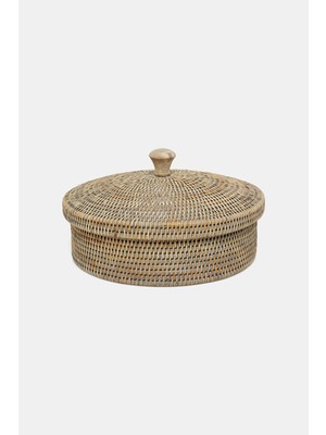 Vakko Rattan Round Box