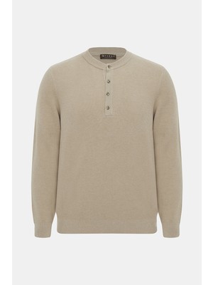 Vakko Long Sleeve Henley Neck Knitwear