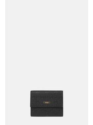 Vakko Black Monogram Wallet
