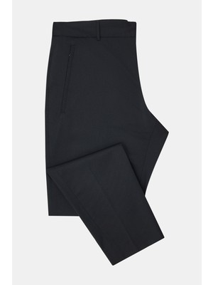 Vakko By PT01 Navy Plain Diagonal Weave Trousers