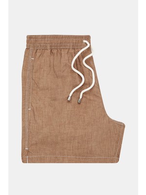 Vakko Brown Plain Swim Trunks