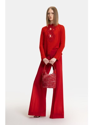 Ermanno Scervino Ermanno Scervıno Red Wide-Leg Trousers