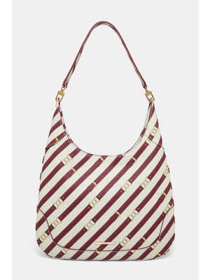 Vakko Cream Monogram Bag