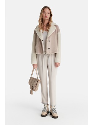 Vakko Powder Pink Eco Fur Coat