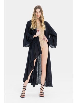 Vakko Black Kimono