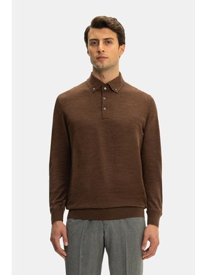 Vakko Amalfi Collar Long Sleeve Knit Sweater