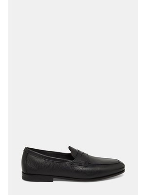 Santoni Santonı Black Band Detail Leather Loafers