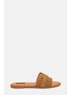 Vakko Tan Leather Slides