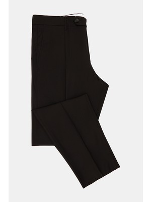 Vakko By Berwıch Black Single-Pleat Wool Serge Trousers