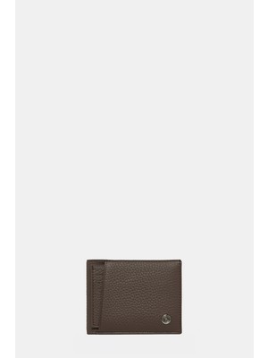 Vakko Brown Monogram Leather Wallet