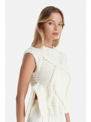 Fabiana Filippi Fabıana Fılıppı Ecru Crew Neck Knit Sweater