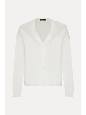 Vakko Ecru Knit Sweater