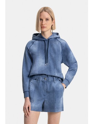 Vakko Blue Hooded Sweatshirt