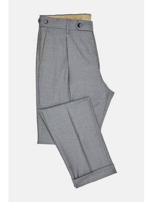 Vakko By Berwıch Light Grey Twill Trousers