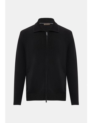 Vakko Zip-Up Thick Cardigan