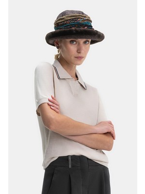 Vakko Beige Wool-Silk Knit Sweater