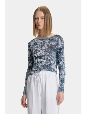 Vakko Navy Boat Neck Knitwear
