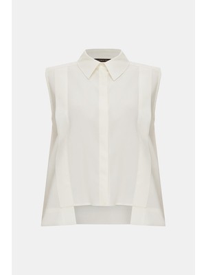 Vakko Beige Sleeveless Shirt