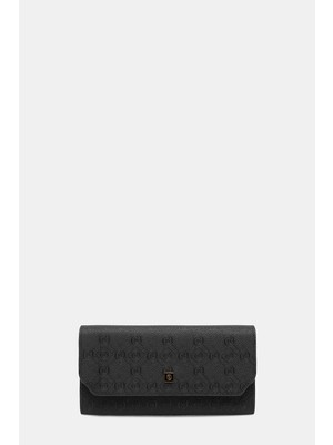 Vakko Black Monogram Wallet