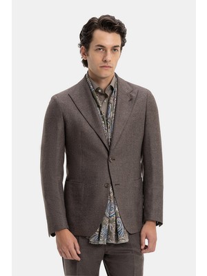 Vakko Peak Lapel Single-Breasted Lined Blazer