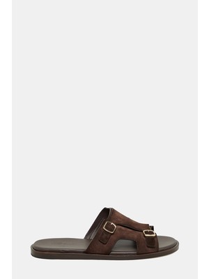 Santoni Santonı Brown Suede Leather Slippers