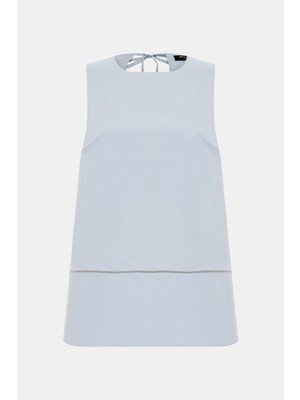 Vakko By Peserıco Light Blue Sleeveless Blouse