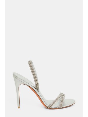 Santoni Santonı Silver Stone Embellished Leather Shoes