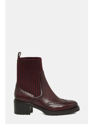 Santoni Santonı Burgundy Leather Boots