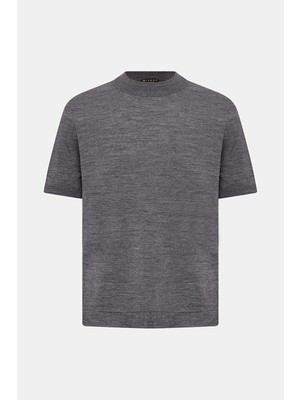 Vakko Crew Neck Short Sleeve Knit Top