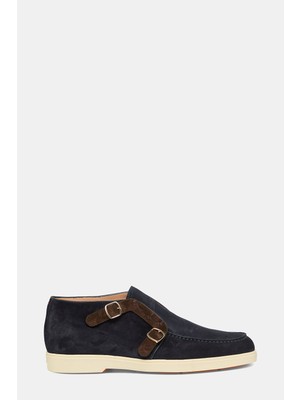 Vakko By Santonı Navy Suede Shoes