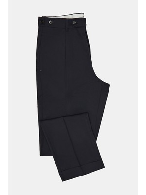 Vakko By Berwıch Navy Single-Pleat Trousers