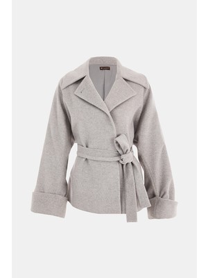 Vakko Light Grey Cashmere Coat