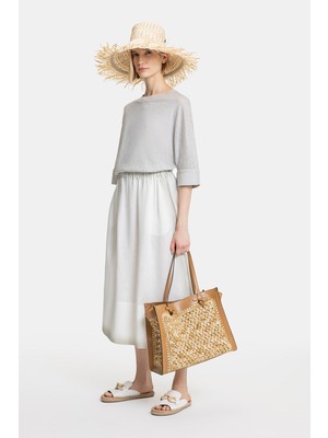 Fabiana Filippi Fabıana Fılıppı White Gradient Linen Skirt