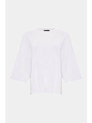 Vakko Ecru Knit Sweater