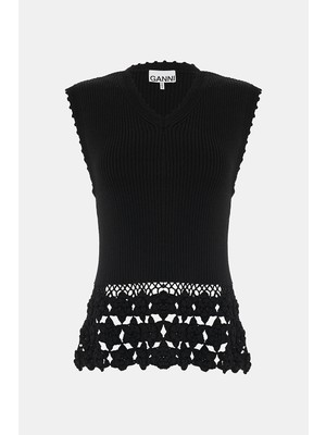 Ganni Gannı Black Blouse