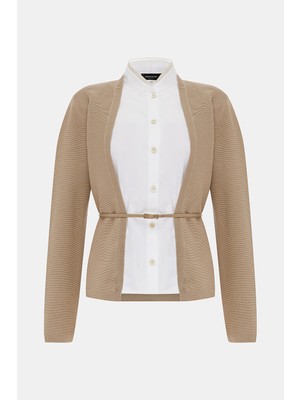 Fabiana Filippi Fabıana Fılıppı Beige-White Knit Sweater