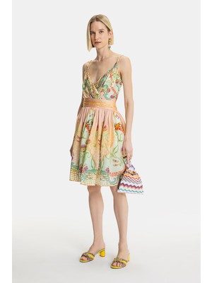 Vakko Multicolor Strappy Dress
