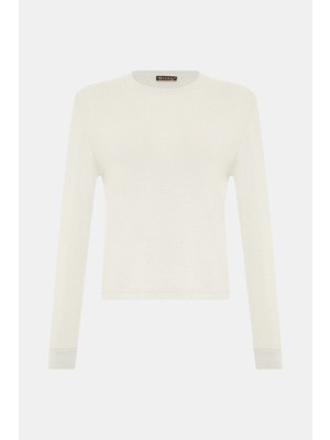Vakko Ecru Knit Sweater