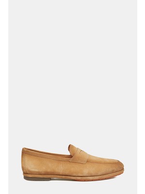 Santoni Santonı Beige Suede Leather Loafers
