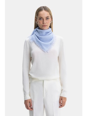 Vakko Blue Wool Cashmere Shawl