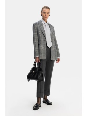 Vakko By Peserıco Anthracite Slim-Leg Wool Trousers