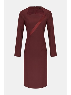 Vakko Plum Midi Dress