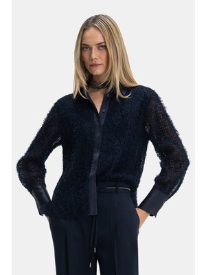 Vakko By Peserıco Navy Textured Shirt
