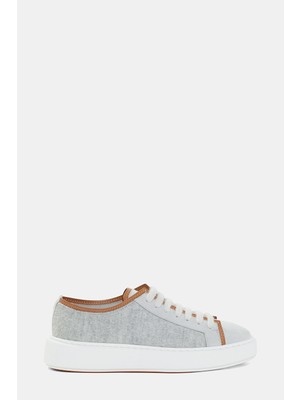 Santoni Santonı Light Grey Suede Sneakers