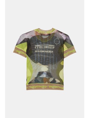 Ottolınger Multicolor Crew Neck Patterned T-Shirt