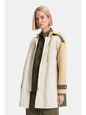Vakko Ecru Trench Coat