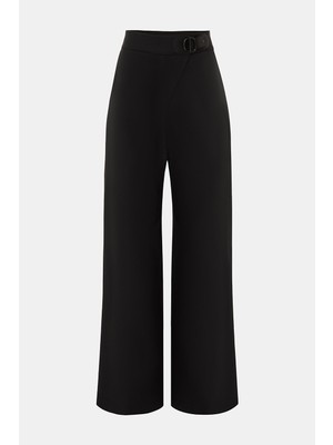 Vakko Black Wide Leg Trousers