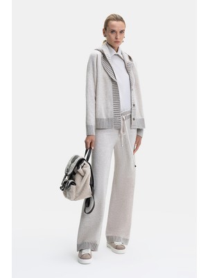 Vakko Ecru Knit Trousers